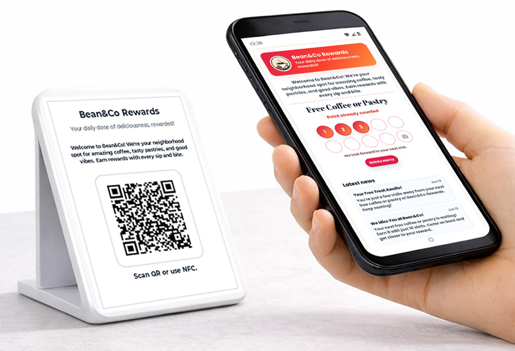 TapLoyal digital loyalty card with QR and NFC
