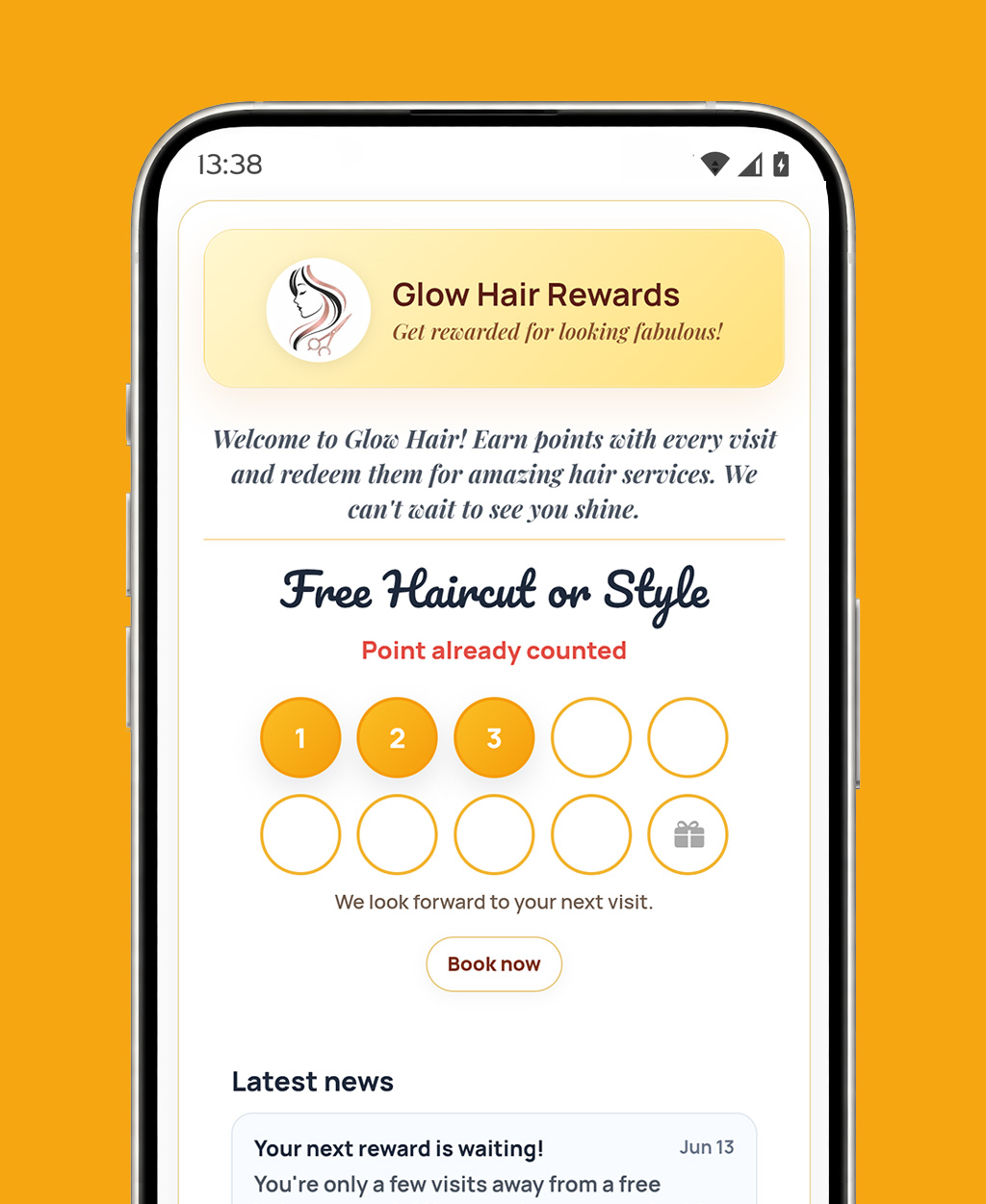TapLoyal loyalty card for salons